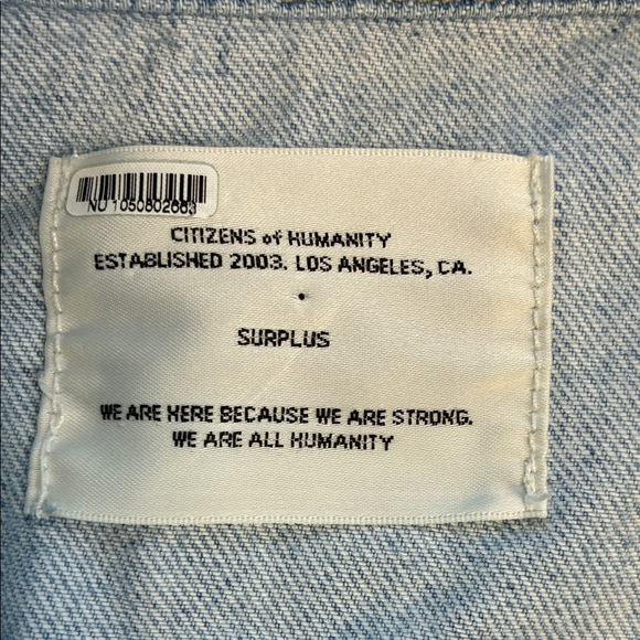 Citizens Of Humanity Gema Denim Jumpsuit Barrel Leg Cargo Long Sleeves Jeans 8 - Picture 10 of 12